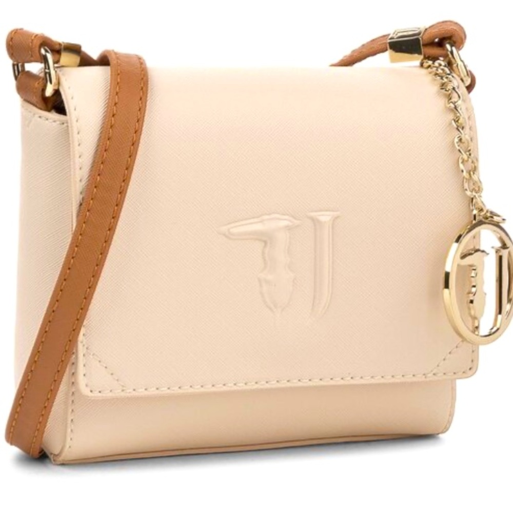 Trussardi Jeans Ischia Crossbody Brushed Synthetic Leather Tan Strap